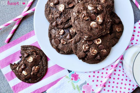 triple chocolate fudge cookies