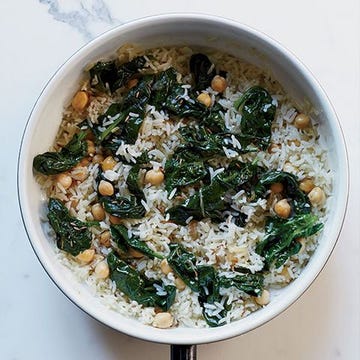 indian cumin fried rice with spinach