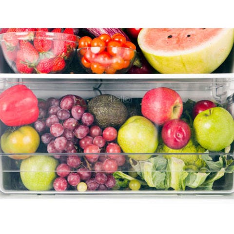 All produce should be stored in the fridge.