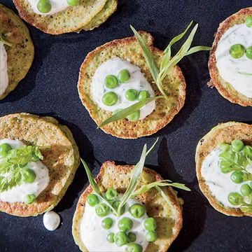 <p>Cookbook author and hunter Georgia Pellegrini purées sweet peas into the batter of her delicate mini pancakes, which are just as good with herbed yogurt as with smoked salmon.</p><p><strong>Recipe:</strong> <a href="http://www.delish.com/recipefinder/mini-pea-pancakes-herbed-yogurt-recipe-fw0414"><strong>Mini Pea Pancakes with Herbed Yogurt</strong></a></p>