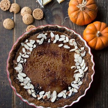 Brûléed White Chocolate Amaretti Pumpkin Pie