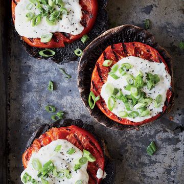 <p>This vegetarian dish is triple-grilled: The portobello mushroom steaks and thick tomato slices are each grilled, then they're stacked and covered with a quick, creamy béarnaise sauce and grilled one more time.</p><p><strong>Recipe:</strong> <a href="http://www.delish.com/recipefinder/tomato-portobello-stacks-cheaters-bearnaise-recipe-fw0614"><strong>Tomato-Portobello Stacks with Cheater's Béarnaise</strong></a></p>