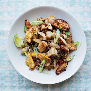 <p>In this one-skillet dish, F&Ws Kay Chun cleverly uses quick-cooking ground pork as a shortcut.</p><p><strong>Recipe:</strong> <a href="http://gogonow.org/recipefinder/pork-eggplant-stir-fry-recipe-fw0714%22%3E%3Cstrong%3EPork and Eggplant Stir-fry</strong></a></p>