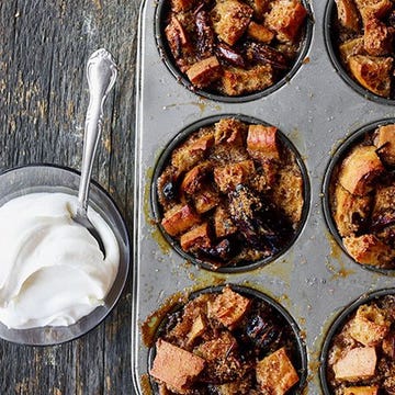 <p>Flavor these mini-desserts with Medjool dates, brown sugar, and maple syrup, for a toffeelike sweetness. "Wild rice gives these bread-pudding cakes a pleasing texture," says chef Amy Thielan. </p>
<p><strong>Recipe:</strong> <a href="http://www.countryliving.com/recipefinder/sticky-maple-date-bread-puddings-yogurt-cream-recipe-clv0913" target="_blank">Sticky Maple-Date Bread Puddings with Yogurt Cream</a></p>
