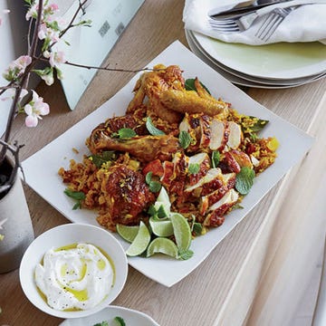 "this is a simple one pot chicken and rice dish, but the turmeric adds color, spice and flavor," edward lee says "that makes it a winner in my house" he recommends using a whole organic chicken so you know exactly where the bird came from and serving the dish family style

 recipe turmeric chicken and rice
