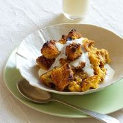 <p>Challah pumpkin bread pudding is even more decadent when accompanied by a vanilla-rum custard sauce.</p>
<p><strong>Recipe:</strong> <a href="../../../recipefinder/pumpkin-bread-pudding-vanilla-custard-recipe" target="_blank"><strong>Pumpkin Bread Pudding with Vanilla-Rum Custard Sauce</strong></a></p>