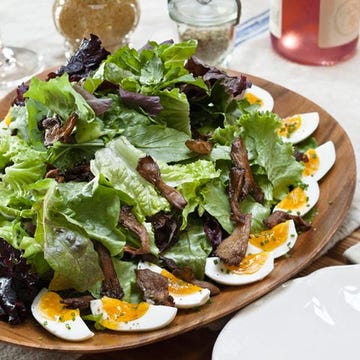 <p>Roasted mushrooms and soft-boiled eggs beef up this otherwise light but flavorful salad.</p>
<p><strong>Recipe: <a
href="http://delish.com/recipefinder/arugula-baby-lettuce-salad-soft-boiled-eggs-recipe-clx0311"
target="_blank"> Arugula and Baby Lettuce Salad with Soft-Boiled Eggs and Roasted Oyster Mushrooms
</a></strong></p>