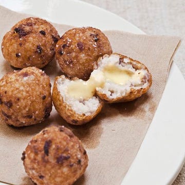 Grits Fritters with Country Ham and Cheese
