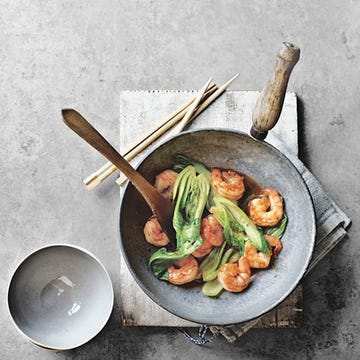 <p>Stir-fry plump shrimp and fresh bok choy in a citrus-soy glaze — and have dinner for four ready in just 15 minutes!</p>  <p><strong>Recipe:</strong> <a href="../../../recipefinder/jumbo-shrimp-bok-choy-recipe-clv0511" target="_blank"><strong>Grilled Quick-Brined Jumbo Shrimp</strong></a></p>