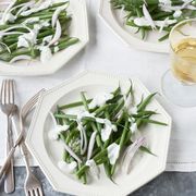 <p>Confirmation that you don't need lettuce to concoct a sensational salad? This make-ahead dish, including a creamy dressing vibrant with parsley, basil, and dill.</p>
<p><strong>Recipe:</strong> <a href="http://www.countryliving.com/recipefinder/haricots-verts-green-goddess-dressing-recipe-clv0413" target="_blank">Haricots Verts with Green Goddess Dressing</a></p>