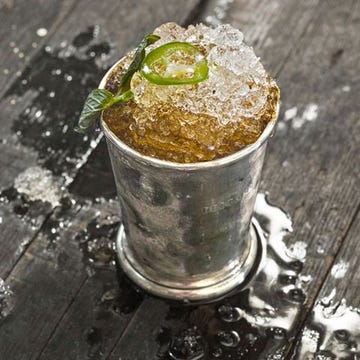 <p>Just in time for the Kentucky Derby, Lee rouses the state's classic cocktail with a homemade jalapeño simple syrup.</p>
<p><strong>Recipe:</strong> <a href="http://www.countryliving.com/recipefinder/jalapeno-spiked-bourbon-julep-recipe-clv0513" target="_blank">Jalapeño-Spiked Bourbon Julep</a></p>