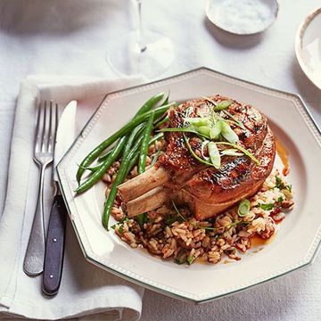 sweet n sticky pork chops with dirty rice