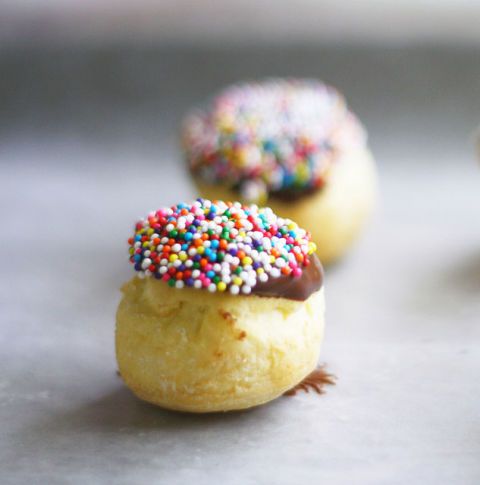 sprinkle topped cream puffs