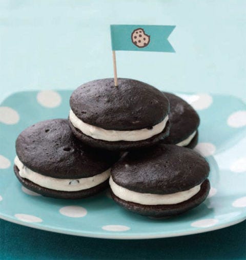 <p>It's about time the whoopie pie, that classic New England treat with the silly name, got a bit of a twist. These soft, cake like chocolate cookies are filled with a fluffy marshmallow cookie dough filling that will have your knees wobbling and your heart fluttering in no time.</p>
<p><strong>Recipe:</strong> <a href="http://gogonow.org/recipefinder/cookie-dough-whoopie-pies-del0514%22%3E%3Cstrong%3ECookie Dough Whoopie Pies</strong></a></p>