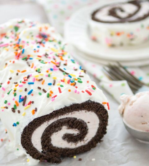 neapolitan ice cream cake roll