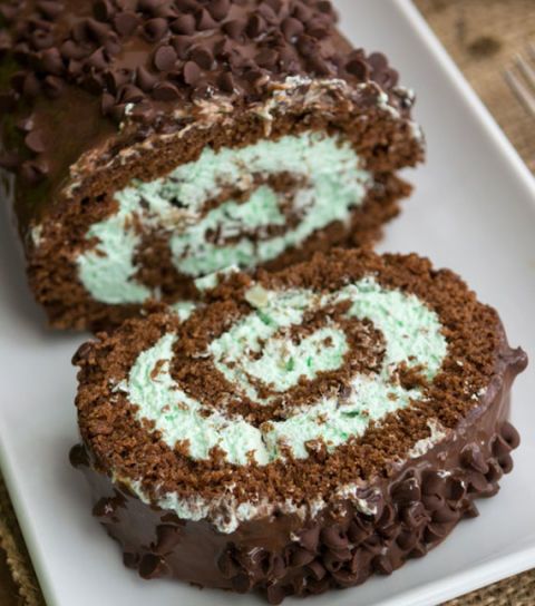 mint chip cake roll