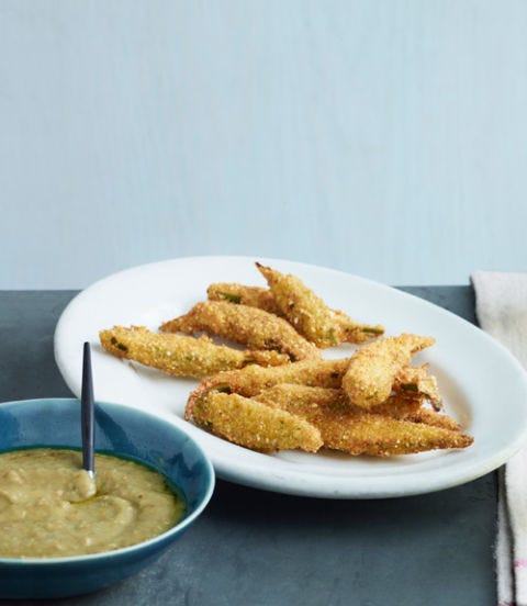 <p>"'Emerald' is one of the most tender okras and a natural choice for frying." <em> - Michael Paley, executive chef of Proof on Main in Louisville, Kentucky</em></p>
<p><strong>Recipe:</strong> <a href="/recipefinder/cornmeal-fried-okra-eggplant-dip-recipe-clv0412"><b>Cornmeal Fried Okra with Eggplant Dip</b></a></p>