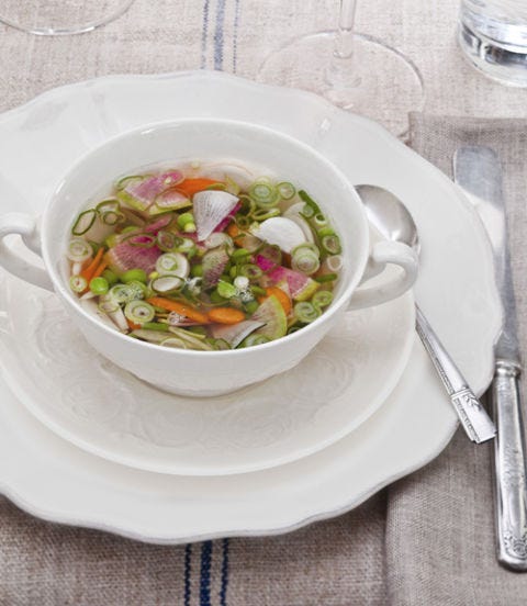 Fresh green English peas take center stage in this traditional, springtime soup. Full of root vegetables like parsnips and carrots, this vegetarian soup will help you transition from heavier winter fare as warmer weather sets in.
<p><br/><strong>Recipe: <a href="http://gogonow.org/recipefinder/english-pea-soup-recipe-clx0311?click=recipe_sr" target="_blank">English-Pea Soup</a></strong></p>