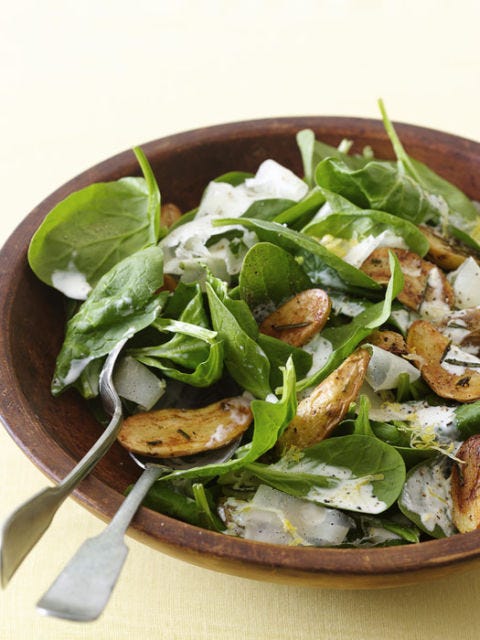 roasted potato spinach and parmesan salad