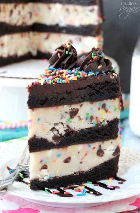 funfetti cake batter cookie dough brownie layer cake