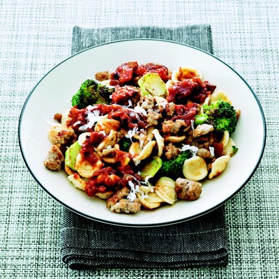 mario batali orrecchiette with sausage and broccoli