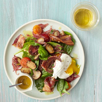 spinach salad bacon egg