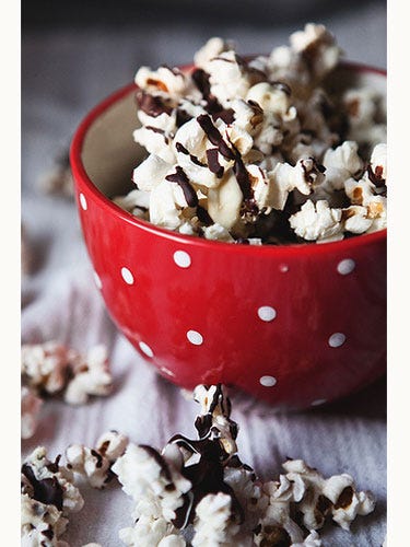 black and white popcorn