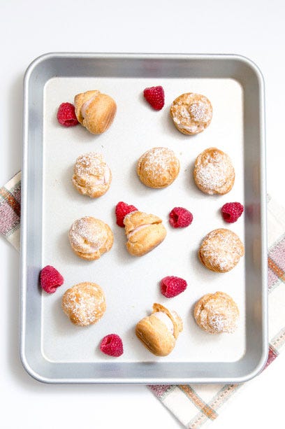 raspberry cream puffs