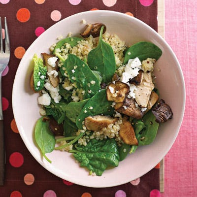 Warm Quinoa, Spinach, and Shiitake Salad