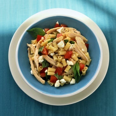 Pasta with Chicken, Tomato, and Feta