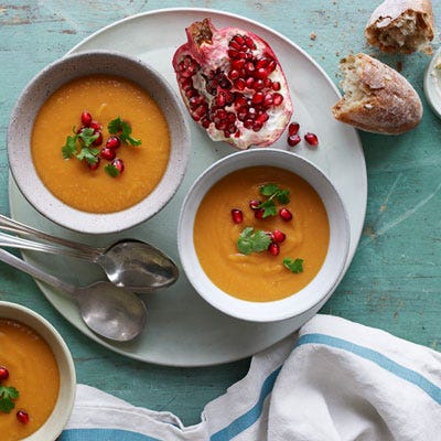 sweet potato and red lentil bisque
