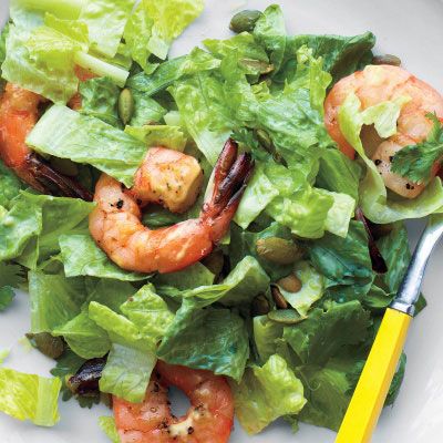 chopped salad with shrimp and lime buttermilk dressing
