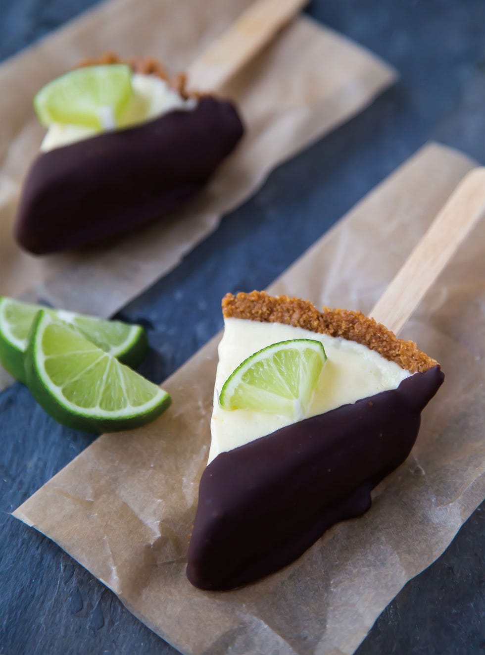 frozen key lime pie on a stick