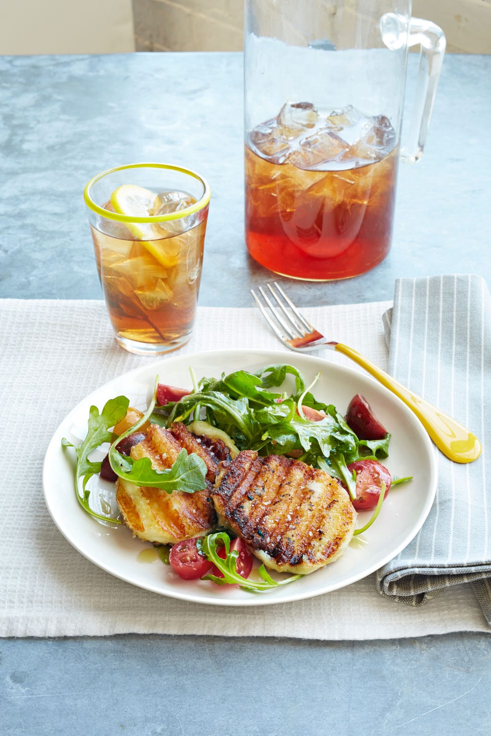 grilled smoked mozzarella salad