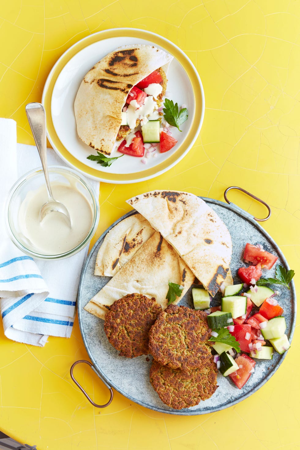 falafel with cucumber tomato salad