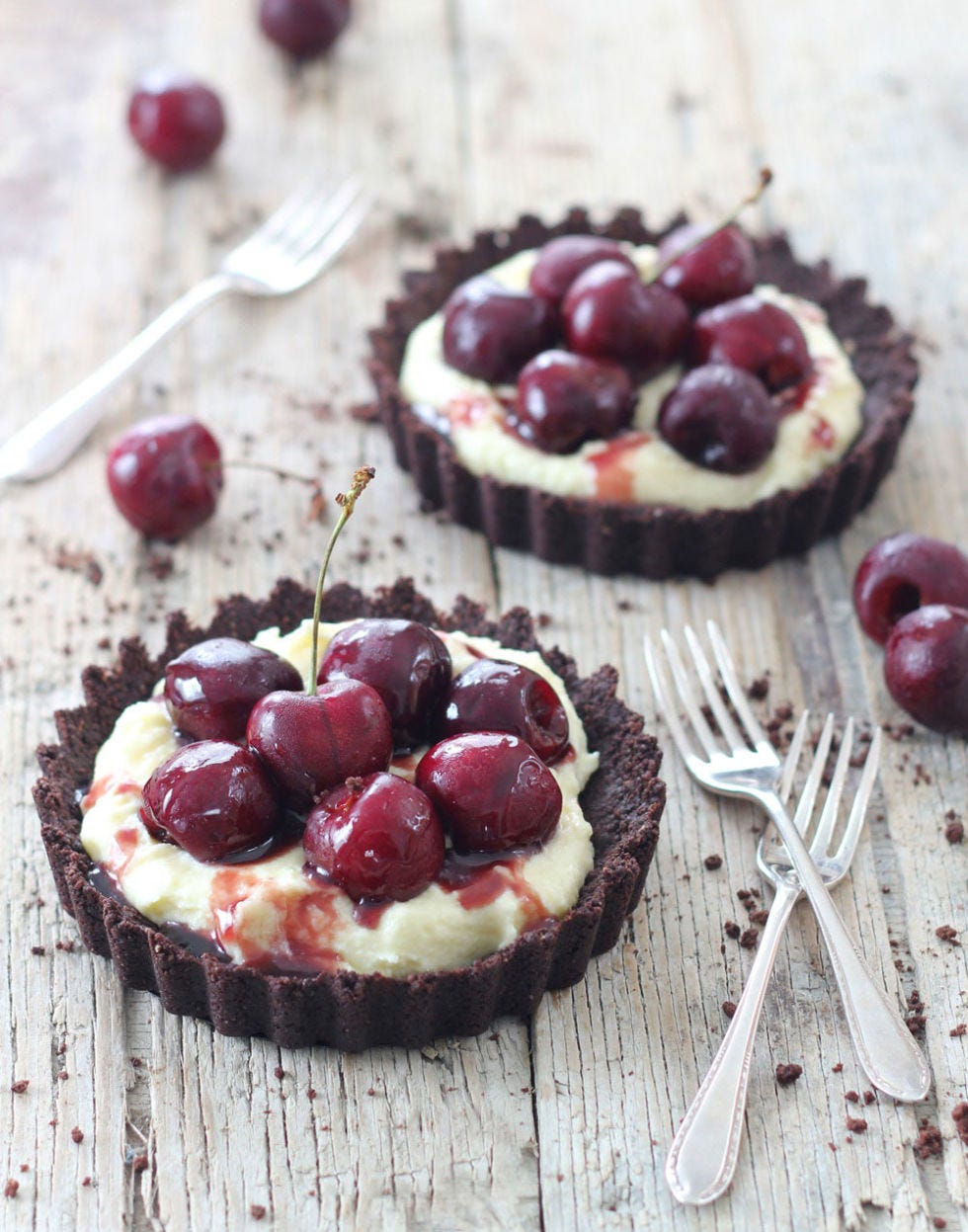 chocolate cherry tart