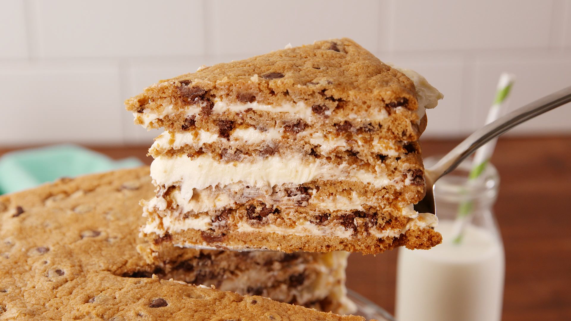 The BEST Chocolate Chip Cookie Cake Recipe - Crazy for Crust