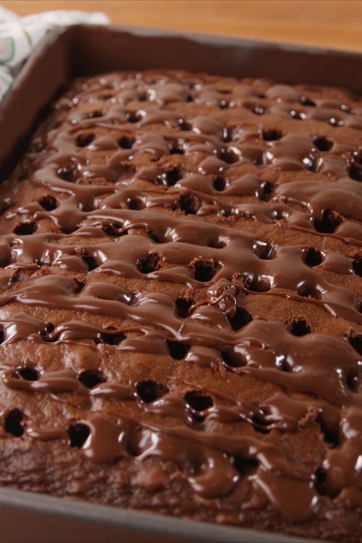Marshmallow Chocolate Poke Cake - OMG Chocolate Desserts