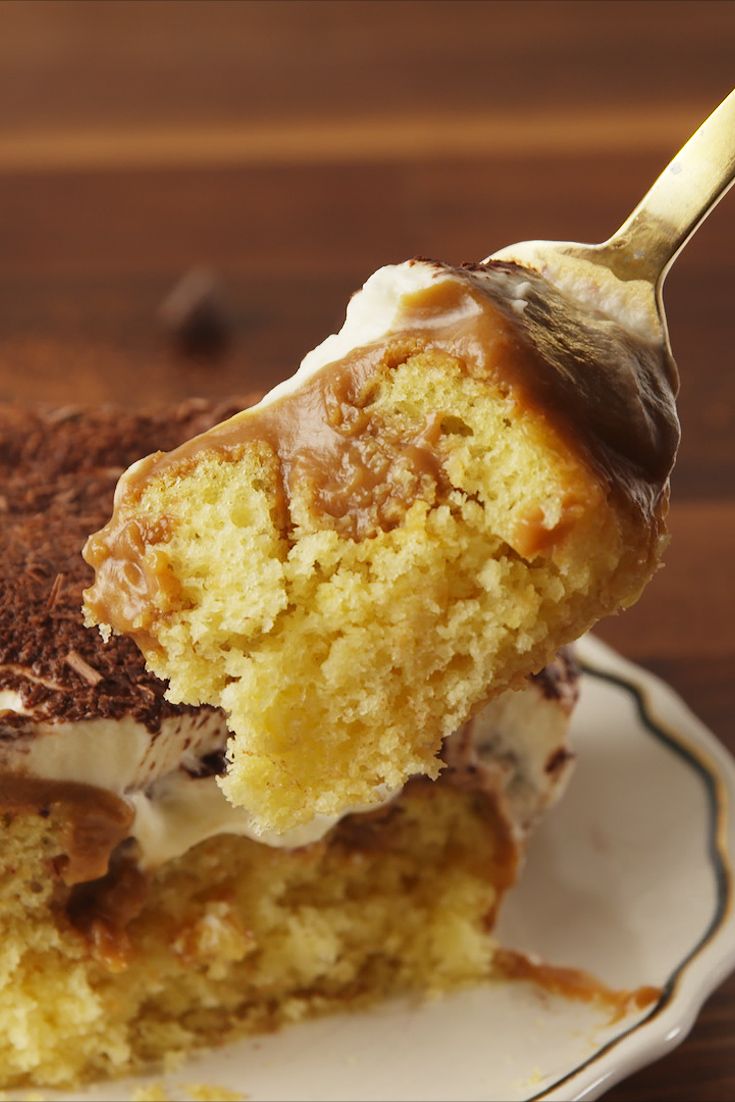 How to Make Tiramisu Poke Cake | Tiramisu Poke Cake via Allrecipes:  http://spr.ly/60018SNYX | By Better Homes & Gardens | Facebook