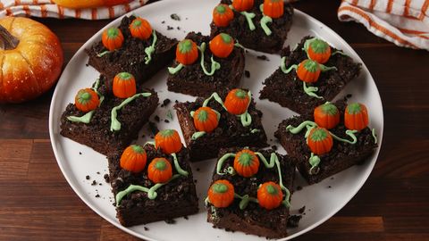 preview for Pumpkin Patch Brownies Are The Easiest Fall Dessert EVER