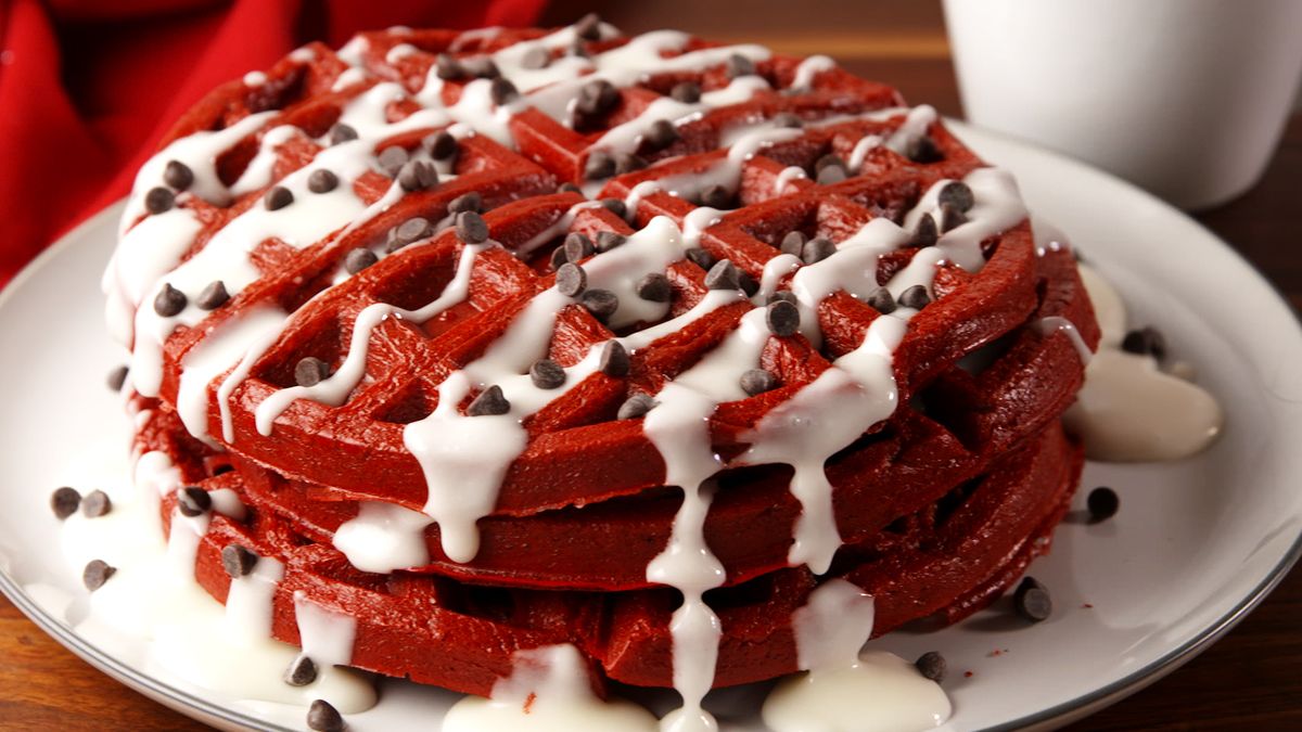 preview for Make Cake An Acceptable Breakfast With Red Velvet Waffles