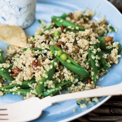 Quinoa Salad With Snap Peas Radishes and Carrots