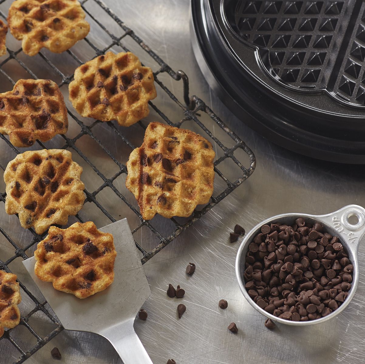 Mini Chocolate Chip Oat Waffles