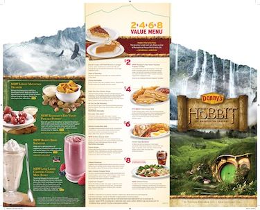 Denny's Canada: New 'The Hobbit' Menu Items - Foodology