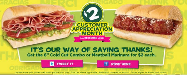 DEAL: Subway - $10 Voucher with $30+ Spend via Menulog