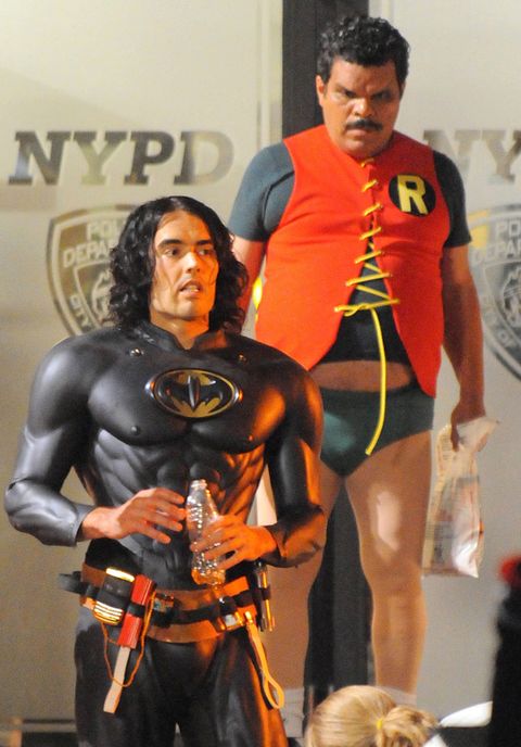 Why is Russell Brand dressed as Batman?