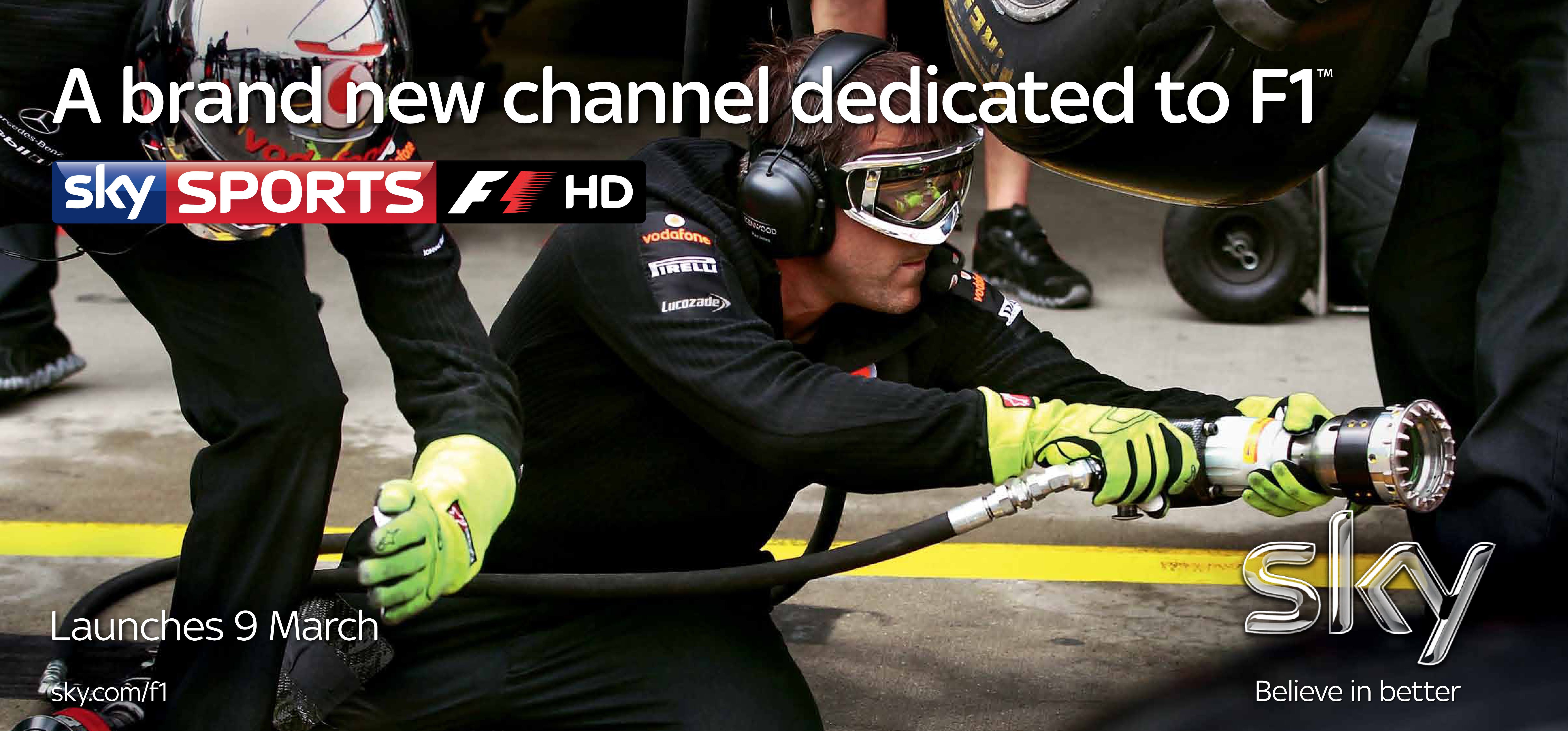 Sky Sports F1 to launch on TV platforms