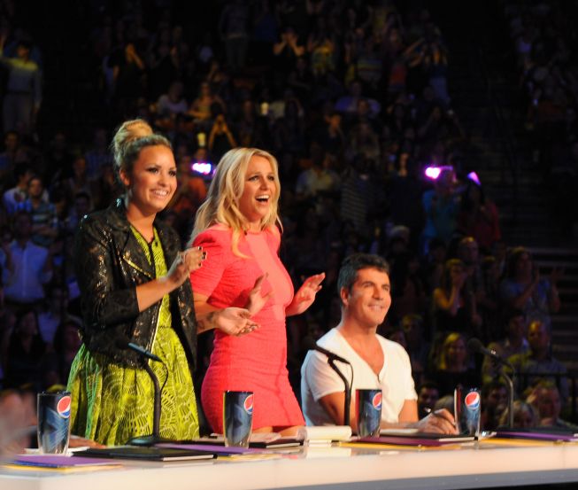 Demi Lovato - Check out Demi, Britney Spears, LA Reid and Louis Walsh  (filling in for Simon Cowell) at the Kansas City auditions for The X Factor  (USA)!