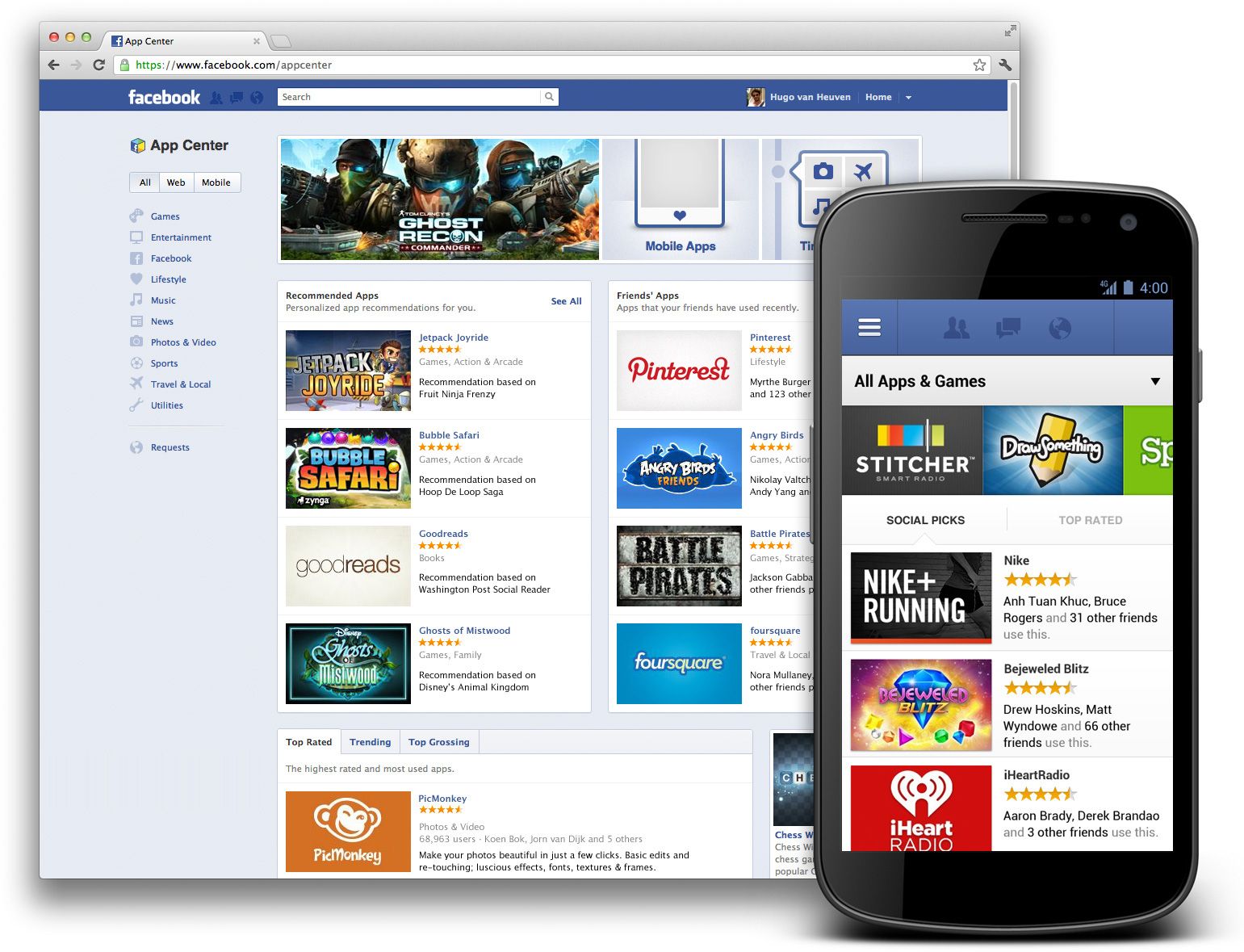 Facebook App Center challenges Apple