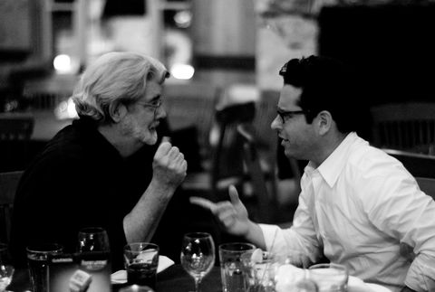 George Lucas pictured with J.J. Abrams
